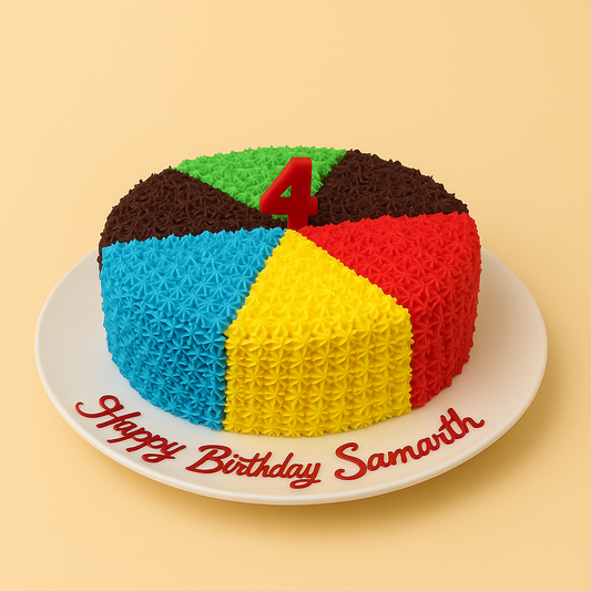 Color Burst Rainbow Birthday Cake