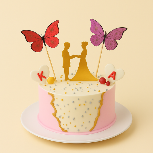 Couple Silhouette Love Cake