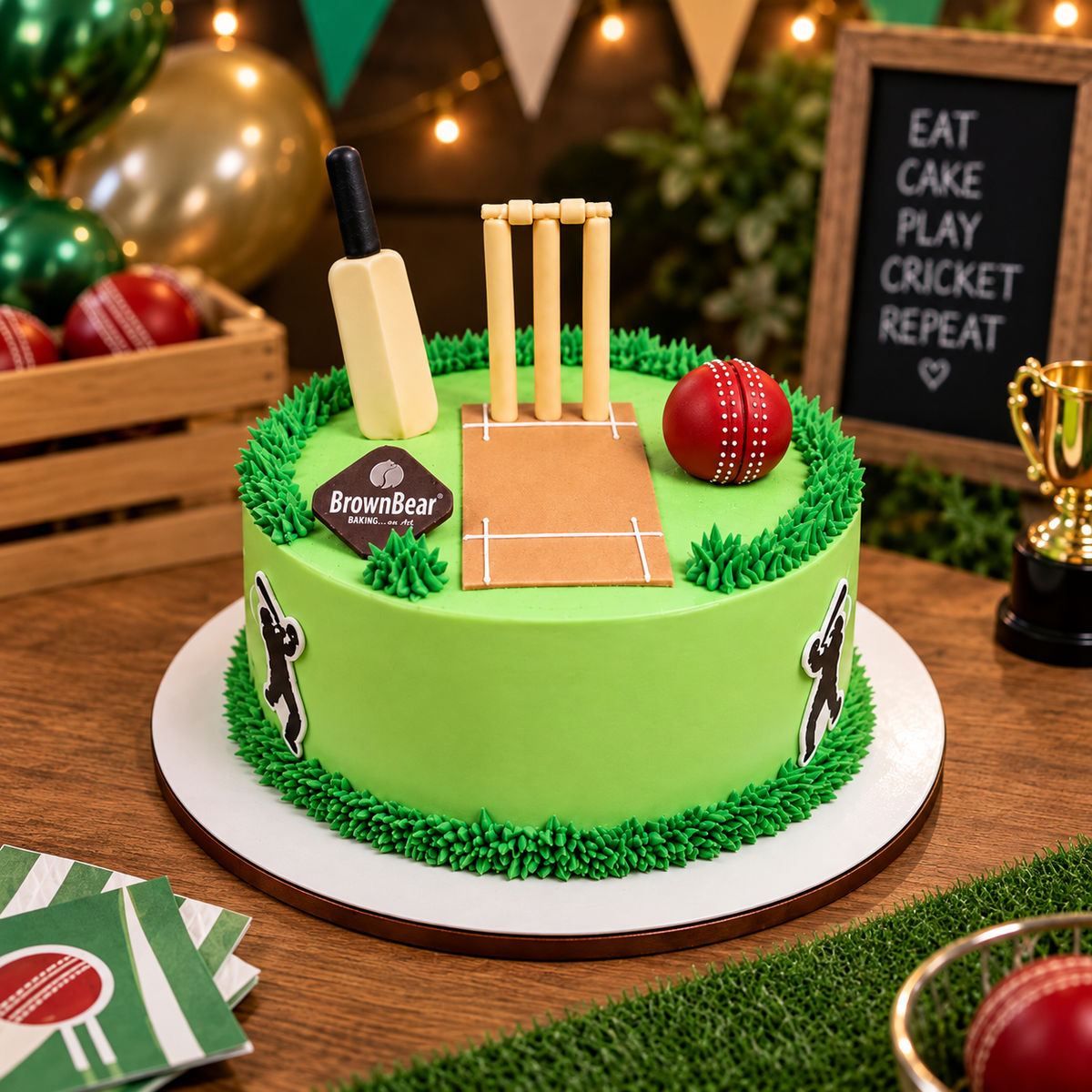 Cricket Fever Birthday Cake
