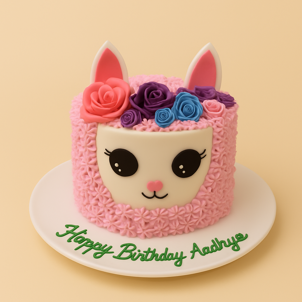 Cute Kitty Floral Cake