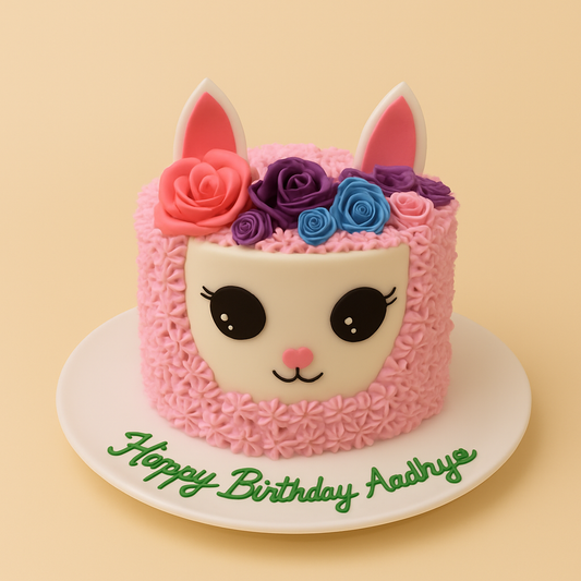 Cute Kitty Floral Cake