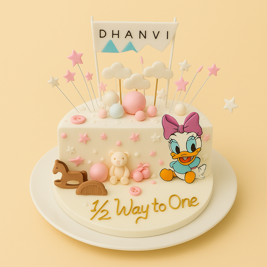Daisy Duck Half-Birthday Cake