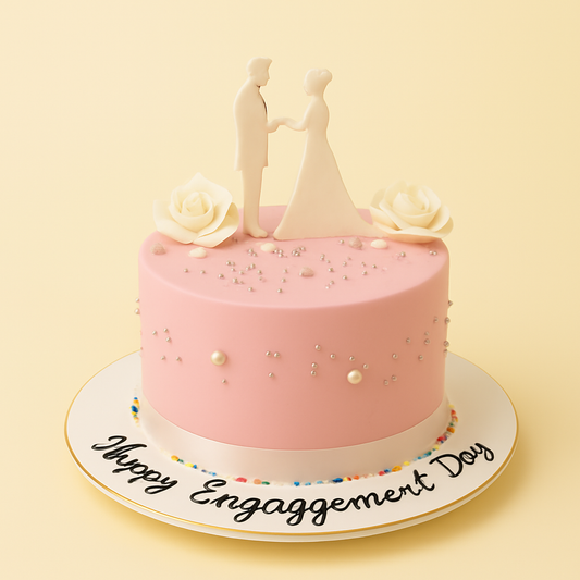 Elegant Engagement Celebration Cake