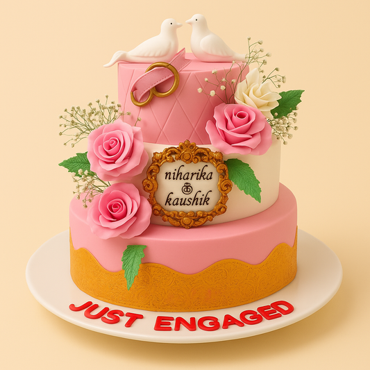 Elegant Engagement Dove Cake