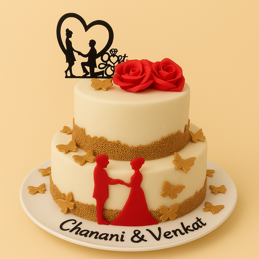 Elegant Engagement  Cake