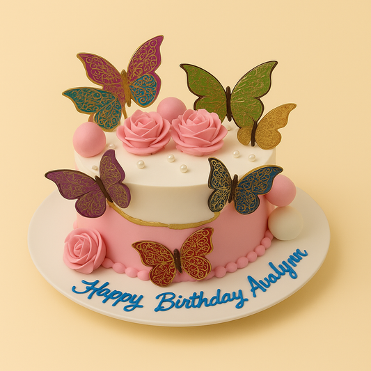 Enchanted Butterfly Bloom Cake