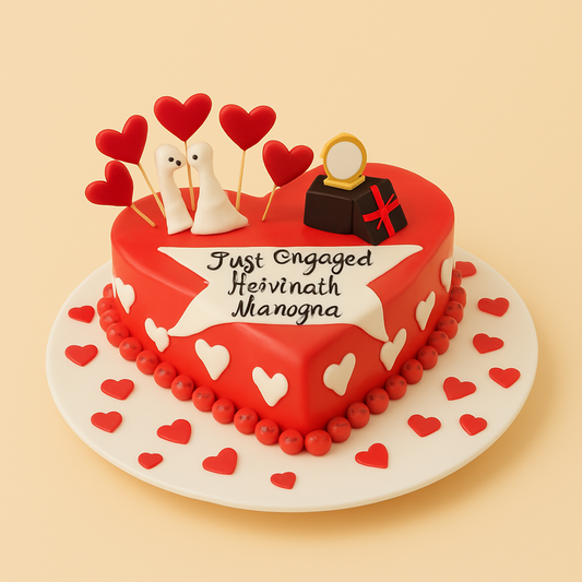 Engagement Heart Cake