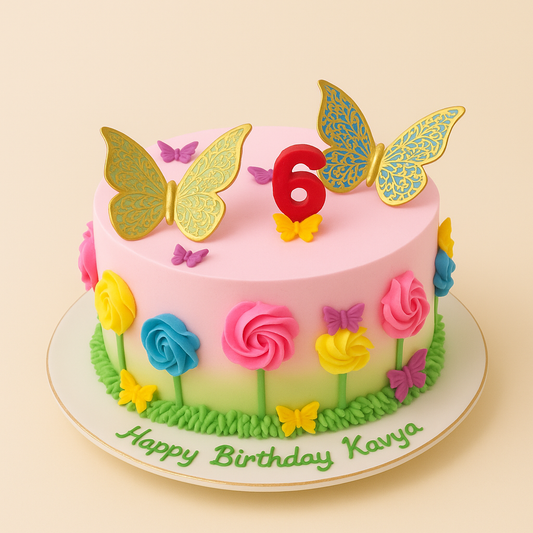 Floral Garden Butterfly Cake