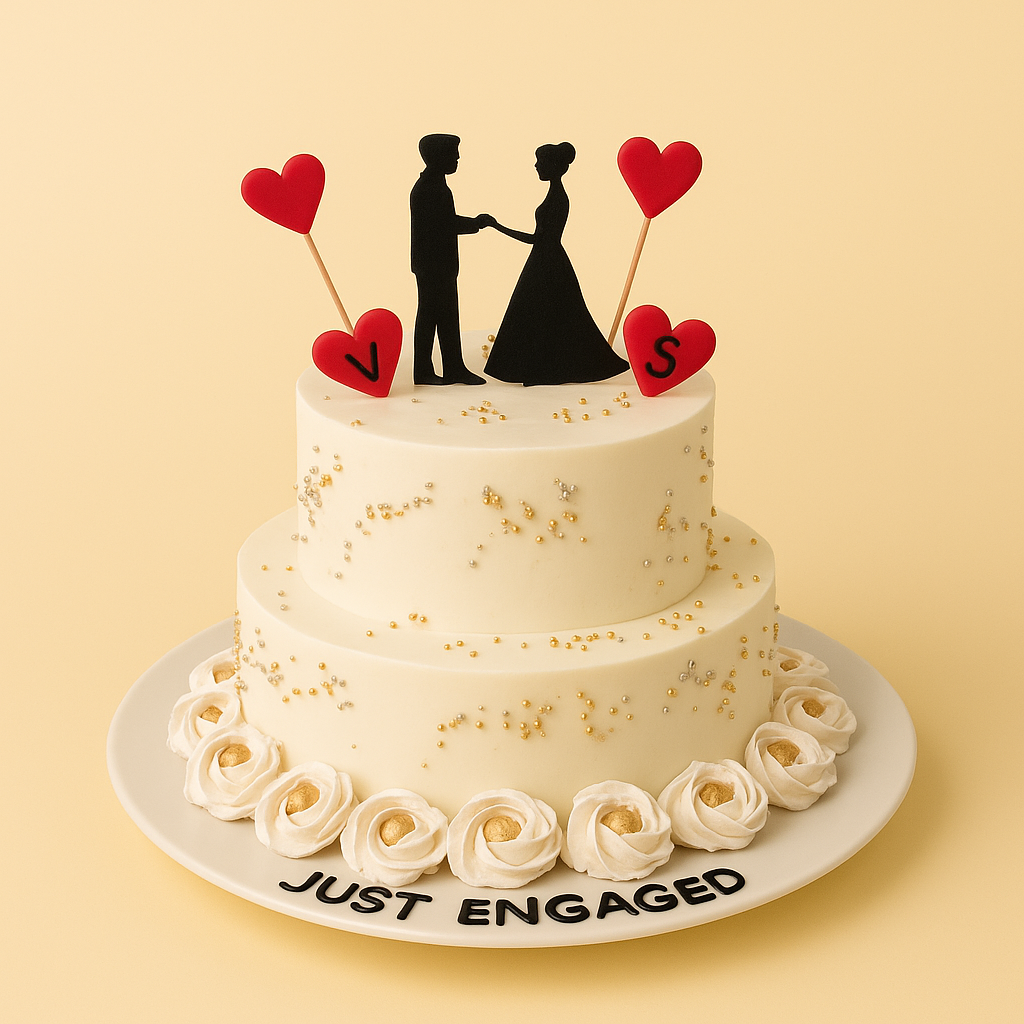 Forever Together Engagement Cake