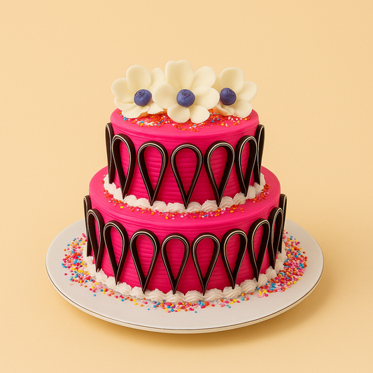 Fuchsia Floral Delight Cake