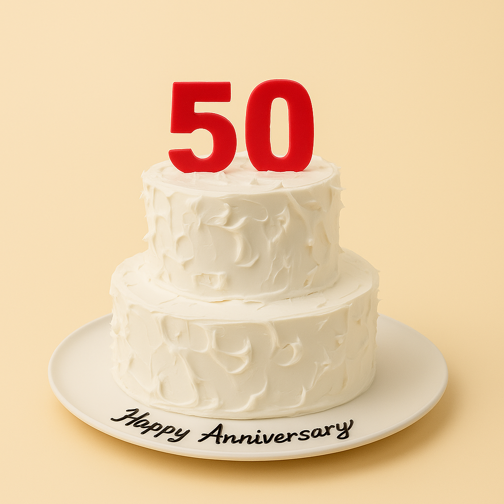 50th Golden Anniversary Cake