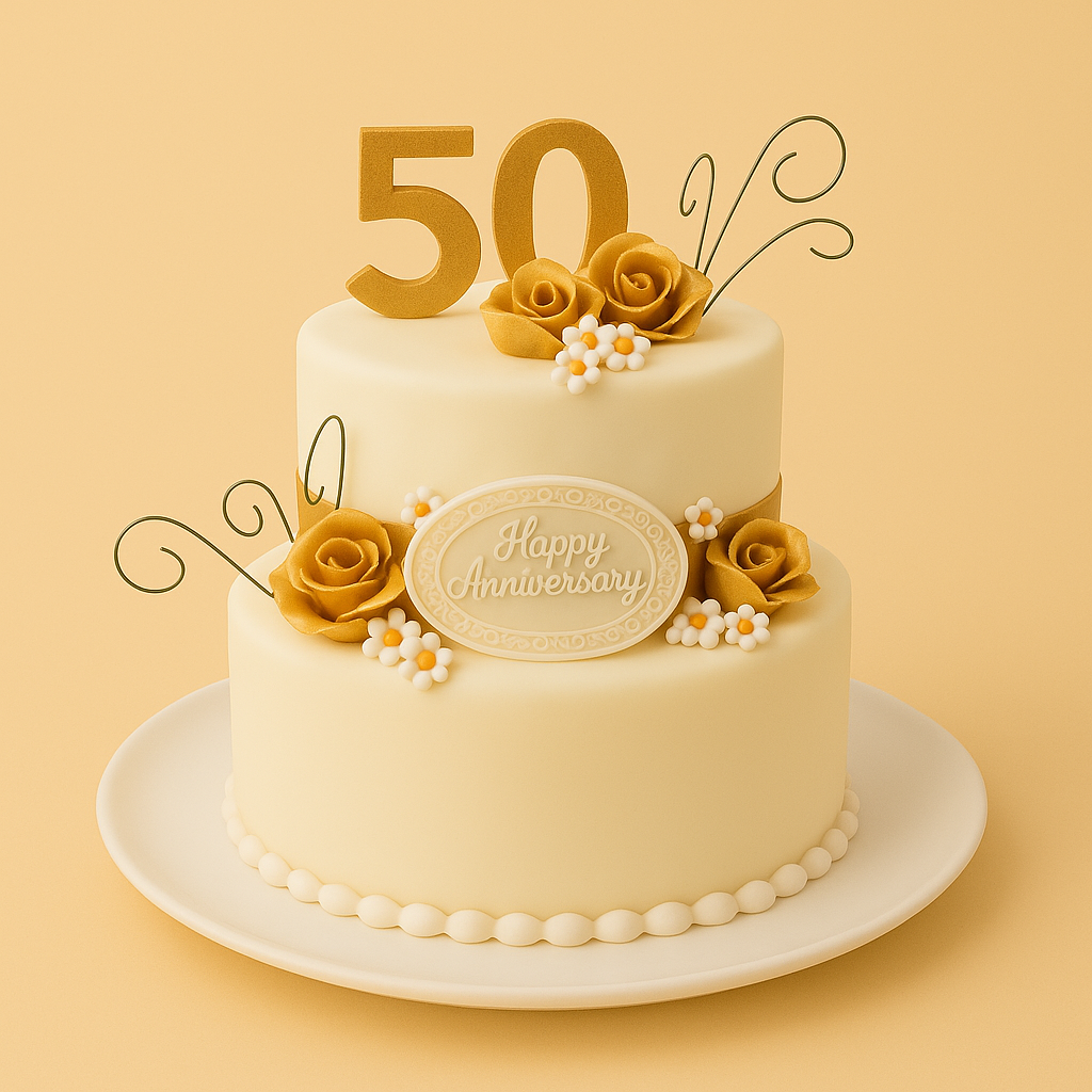 Golden Anniversary Cake