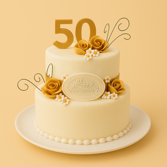 Golden Anniversary Cake