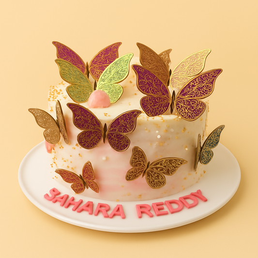 Golden Butterfly Fantasy Cake