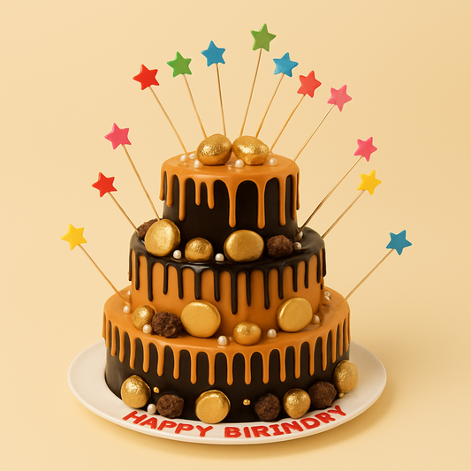 Golden Delight Drip Cake