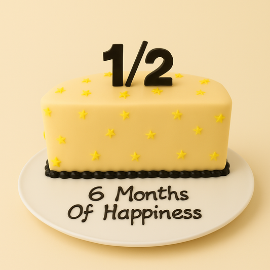 Golden Half-Birthday Cake