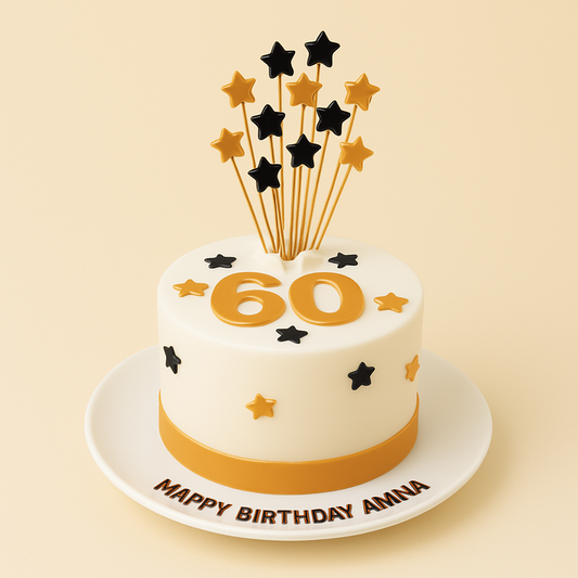 Golden Star Celebration Cake