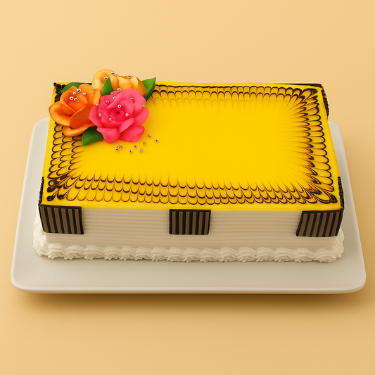 Golden Sunshine Pineapple Floral Cake