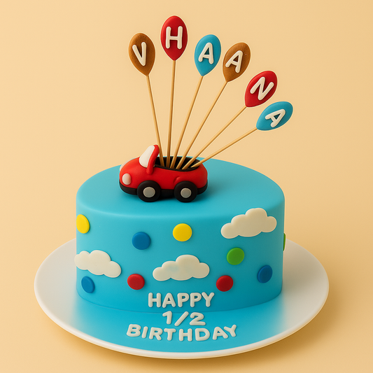 Half Birthday Car Cake