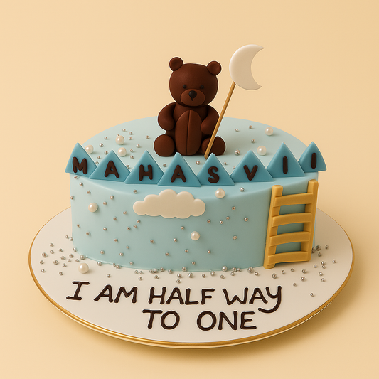 Halfway to One Teddy Cake