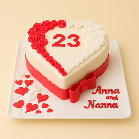 Heart-Shaped Anniversary Cake