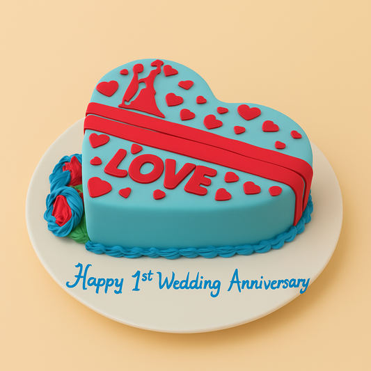 Heart of Love Anniversary Cake