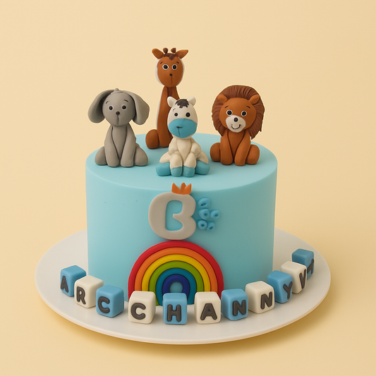 Jungle Friends Birthday Cake
