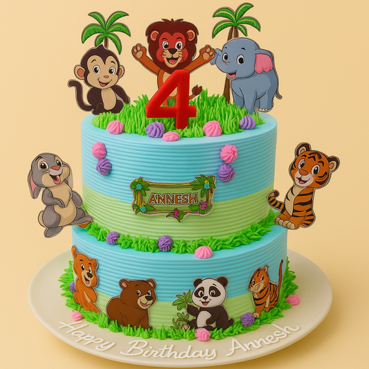 Jungle Friends Tier Cake