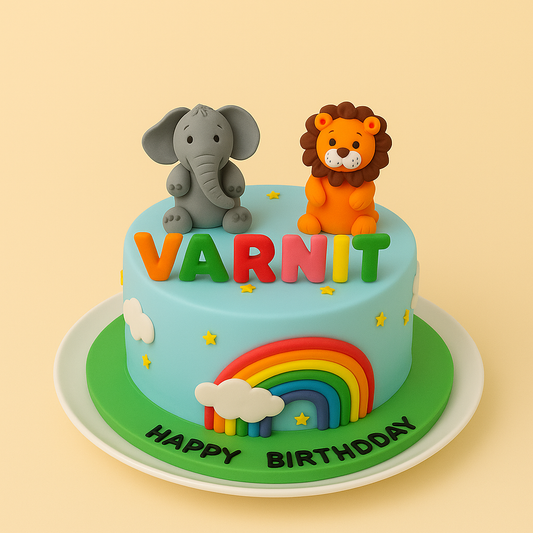 Jungle Safari Rainbow Cake