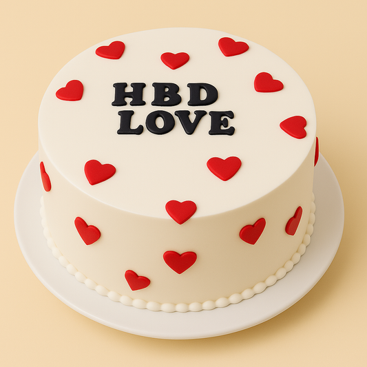 Love Hearts Anniversary Cake