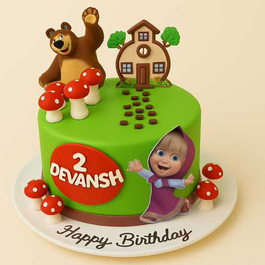 Masha & The Bear Cottage Cake