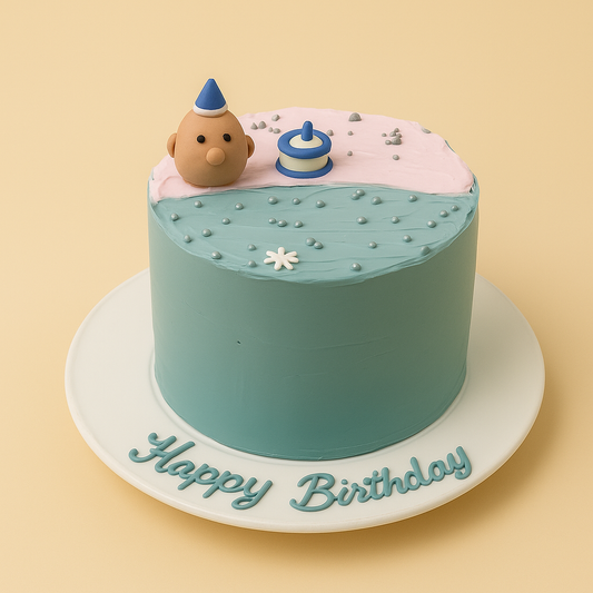 Minimalist Blue Birthday Cake