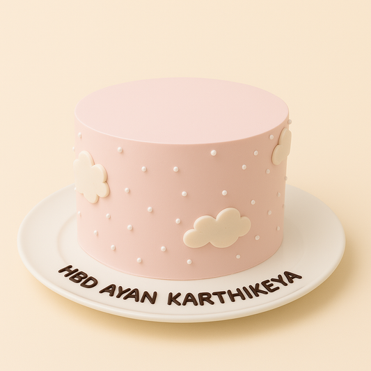 Pink Clouds Minimalist Cake
