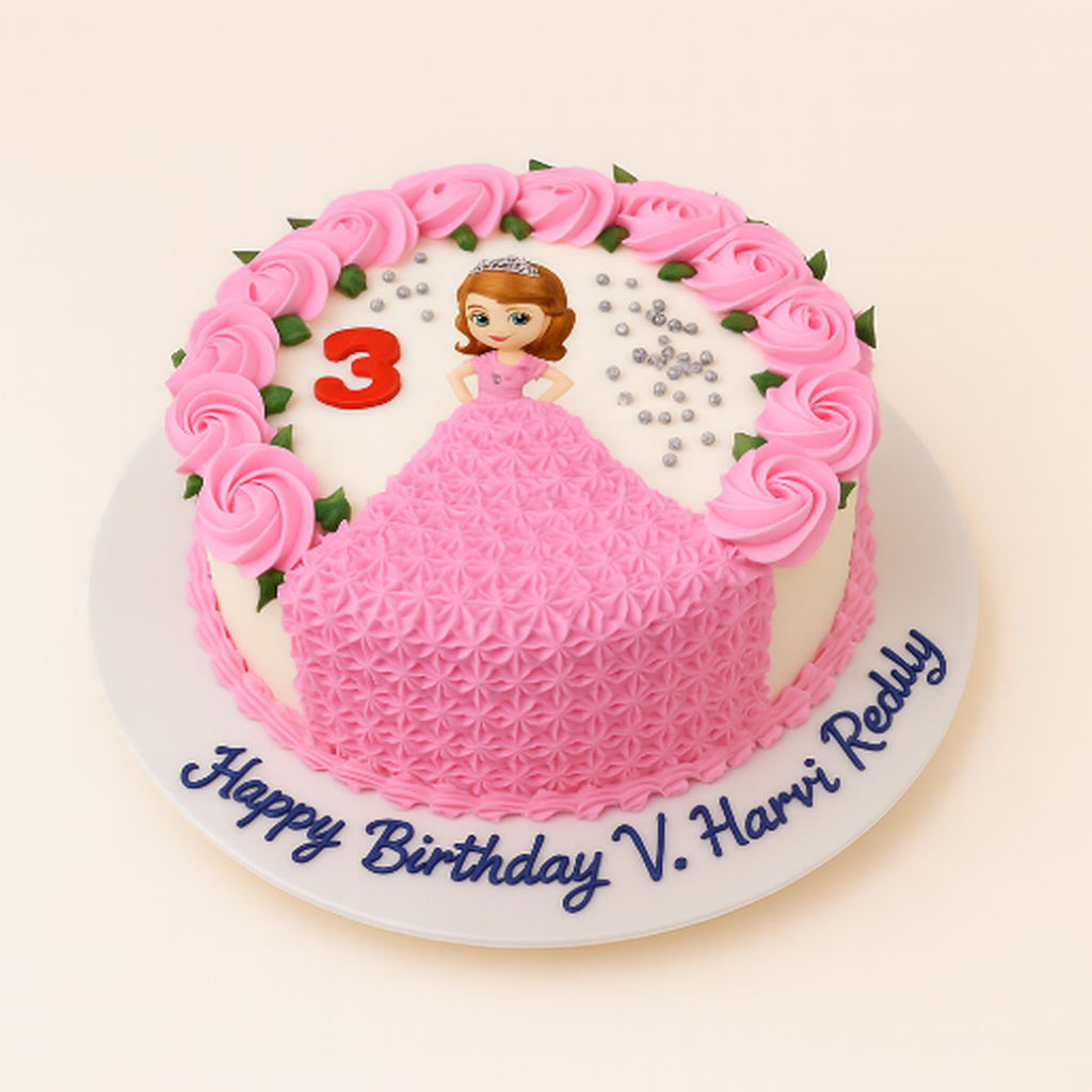 Pink Princess Birthday Cake