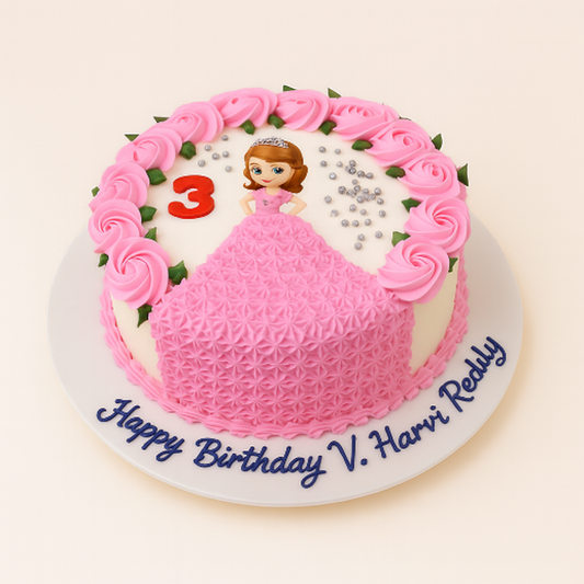 Pink Princess Birthday Cake