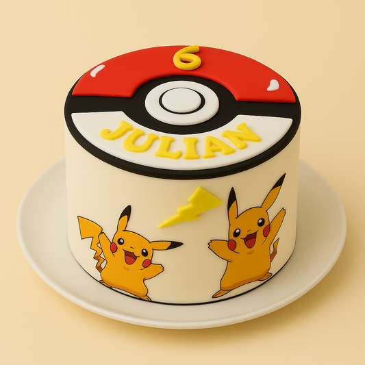 Poké Ball Pikachu Celebration Cake