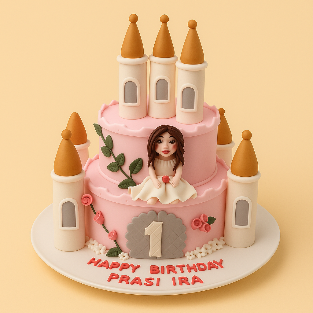 Princess Castle First Birthday Cake