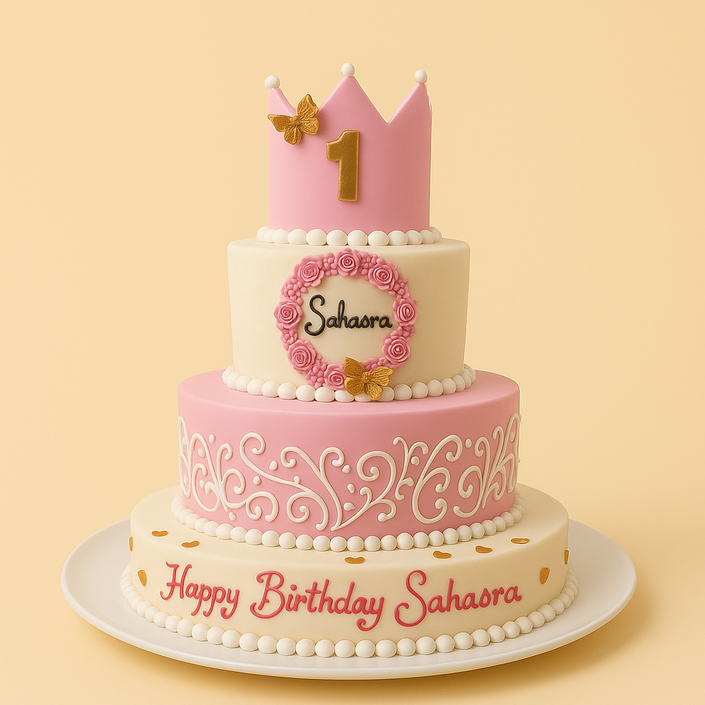 Princess Crown First Birthday Cake