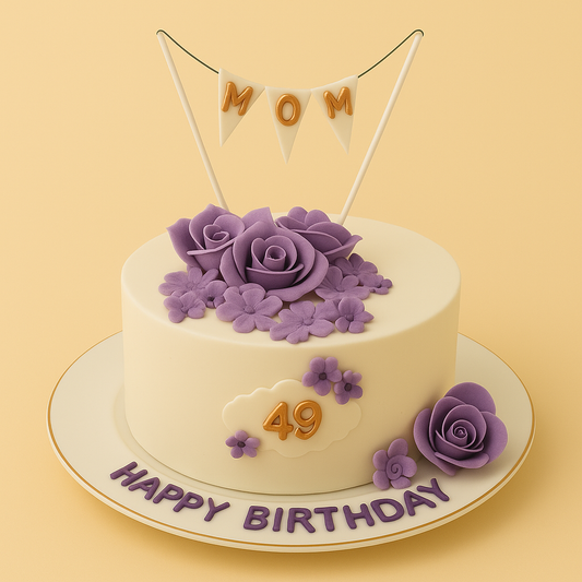 Purple Floral Celebration Cake
