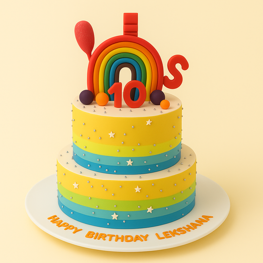 Rainbow 10th Birthday Cake