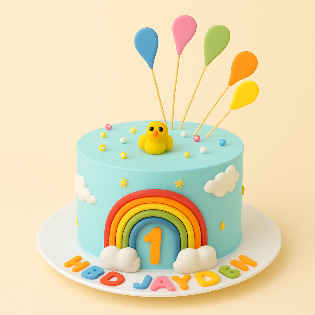 Rainbow Duck Celebration Cake