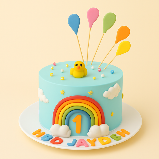 Rainbow Duck Celebration Cake