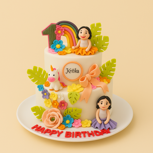 Rainbow Garden Fantasy Cake