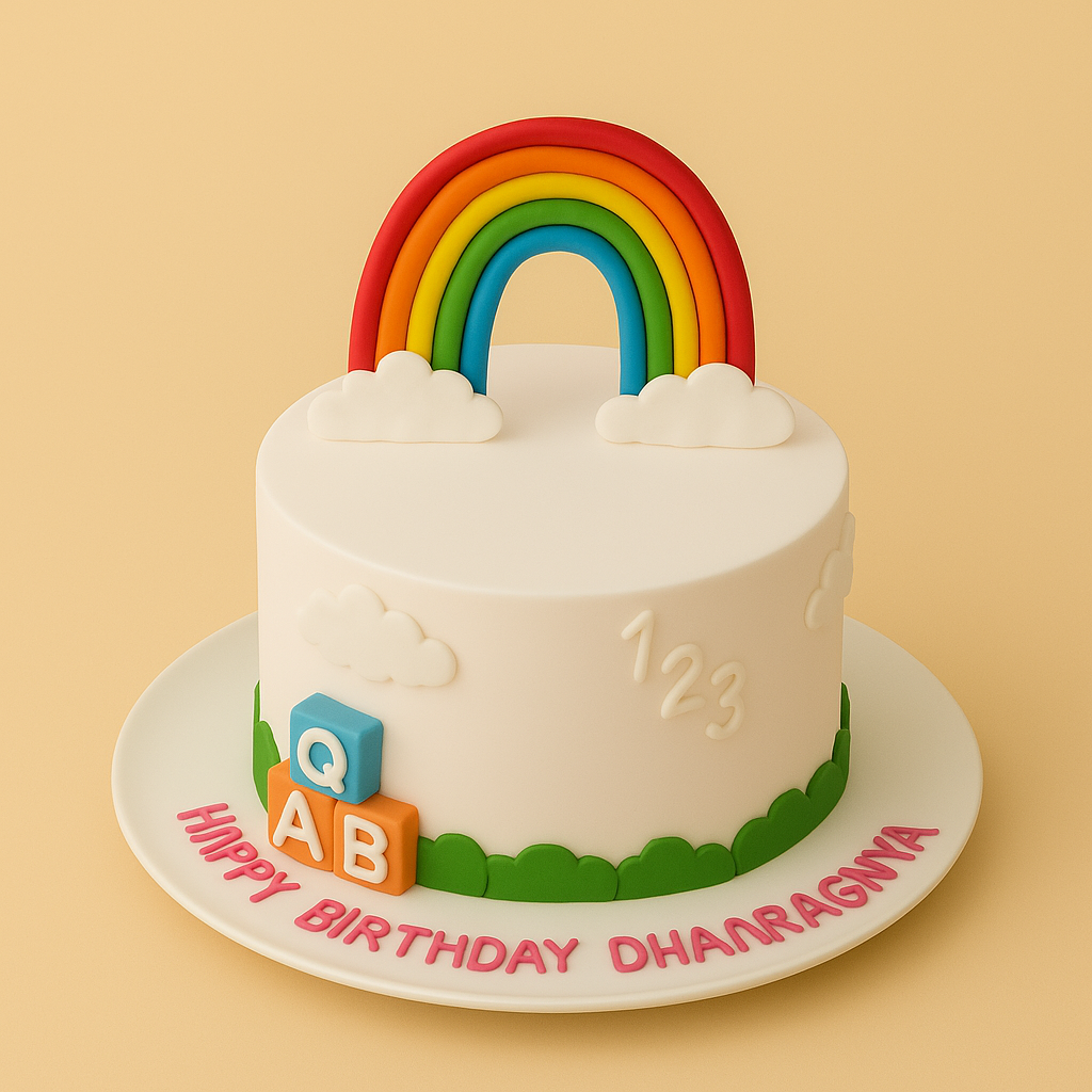 Rainbow Kids Birthday Cake