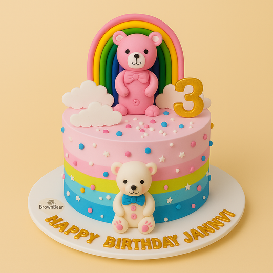 Rainbow Teddy Wonderland Cake