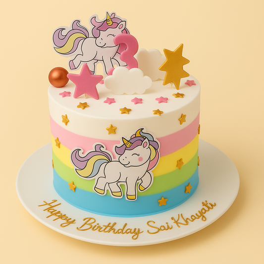 Rainbow Unicorn Magic Cake