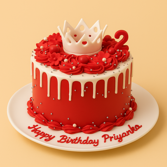 Red Crown Birthday Cake
