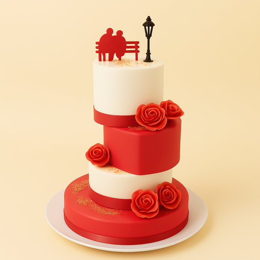 Romantic Park Theme Cake