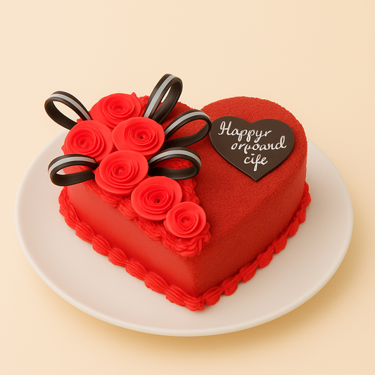 Romantic Red Heart Cake