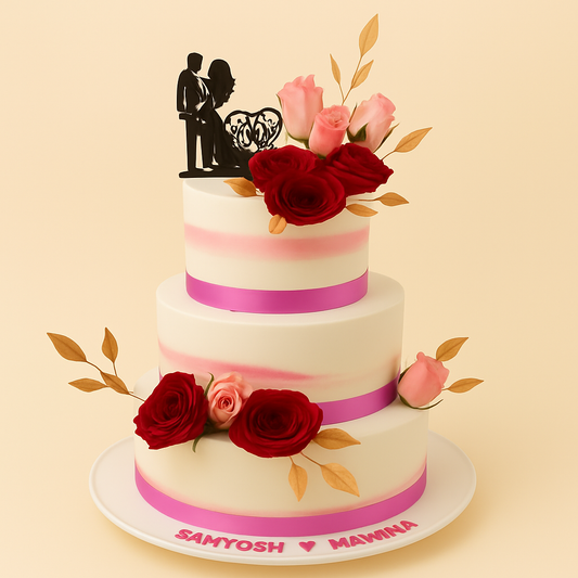 Romantic Roses Wedding Cake